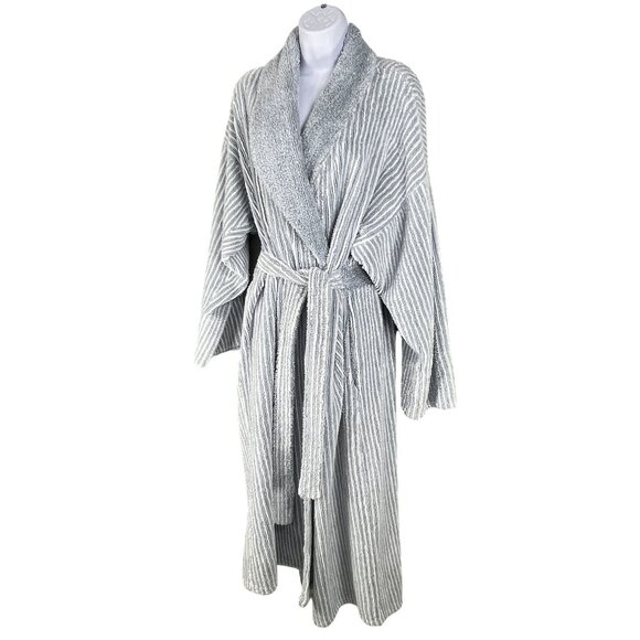 Vintage StanHerman Chenille Long Bathrobe L/XL Shawl Collar Loungewear USA Made - Picture 7 of 12